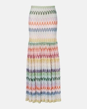 Missoni Tiered Lame Maxi Skirt - White