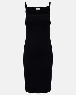 Courreges Midikleid Aus Baumwoll-Jersey - Schwarz