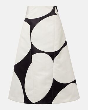 Dries Van Noten Printed Midi Skirt - White