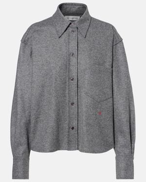 Victoria Beckham Wool And Cashmere Shirt - Gray