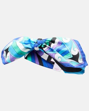 PUCCI Iride Bow-Detail Cotton Muslin Headband - Blue