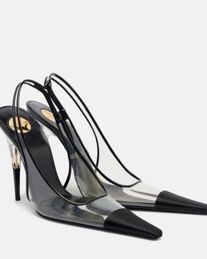 Saint Laurent Romy Satin-Trimmed Slingback Pumps - Black