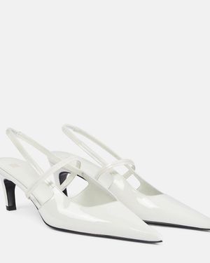 TOTEME Sharp 50 Patent Leather Slingback Court Shoes - White