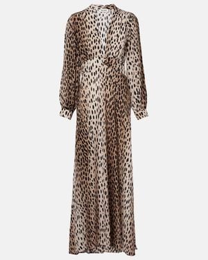 RIXO London Bedrucktes Maxikleid Emory Aus Seide - Natur