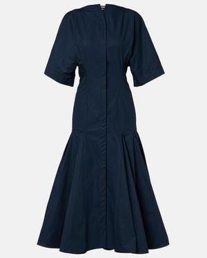 Jacquemus Moisson Cotton Poplin Midi Dress - Blue