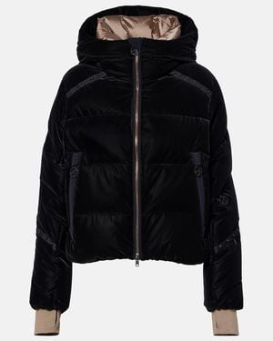 Toni Sailer Swalina Hooded Down Velvet Ski Jacket - Black