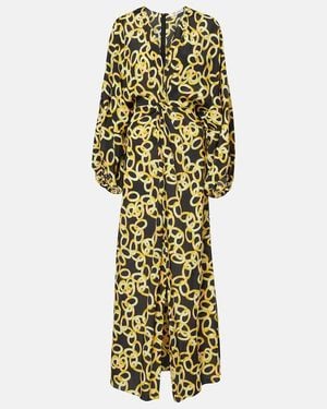 Diane von Furstenberg Kason Printed Maxi Dress - Metallic