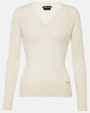 Tom Ford Pullover Aus Kaschmir Und Seide - Weiß