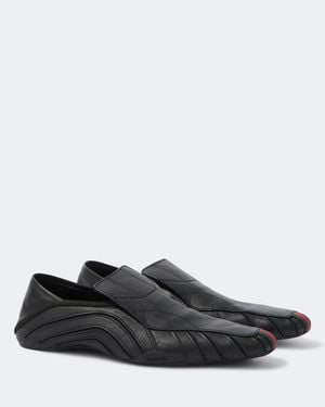 Gucci Mesh-Trimmed Leather Loafers - Black