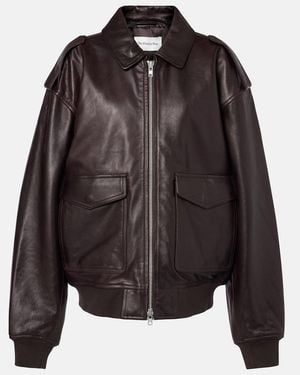 Frankie Shop Viper Leather Jacket - Black