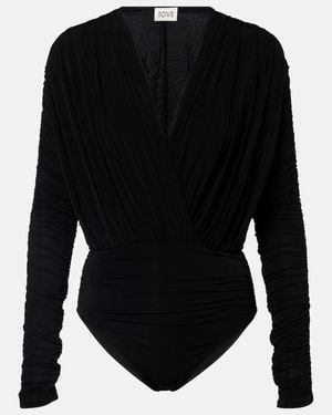 TOVE Ayah Gathered Bodysuit - Black