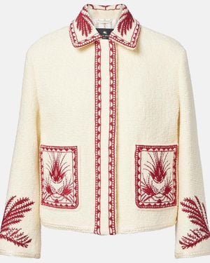 Etro Embroidered Wool Boucle Jacket - Natural