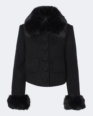 Self-Portrait Jacke Aus Einem Wollgemisch - Schwarz
