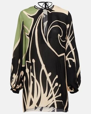 Johanna Ortiz Corazon Andino Printed Silk-georgette Blouse - Black