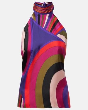 PUCCI Iride Silk Satin Top - Red