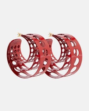 Alaïa Medium Hoop Earrings - Red