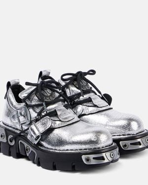 Rabanne X New Rock Botas De Piel Adornadas - Negro