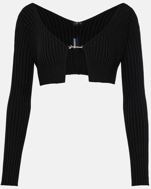 Jacquemus Cardigan La Maille Pralu Aus Rippstrick - Schwarz