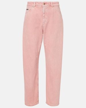 Dolce & Gabbana Jeans Rectos De Tiro Medio - Rosa