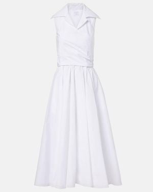 Patou Gathered Midi Dress - White