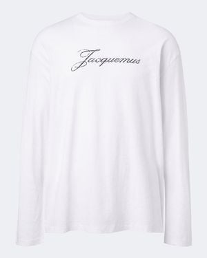 Jacquemus Camiseta De Jersey De Algodon Y Canamo Con Logo - Blanco