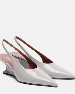 Paris Texas Nina 50 Patent Leather Slingback Court Shoes - White