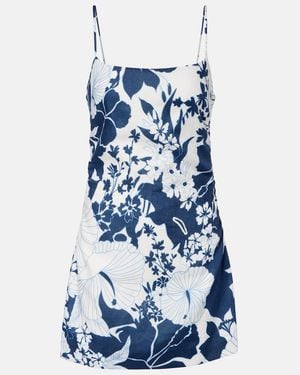 SIR. Paradiso Floral Linen Minidress - Blue