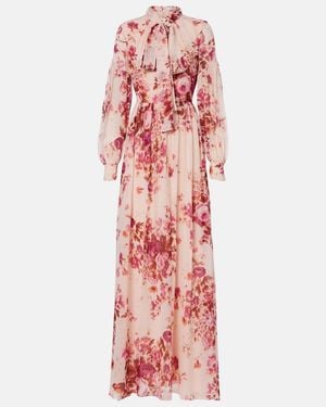 Erdem Robe Aus Seidenvoile - Rot