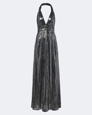 Dolce & Gabbana Sequined Halterneck Gown - Metallic