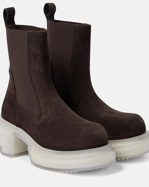 Rick Owens Beatle Suede Ankle Boots - Brown