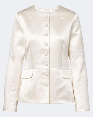 Posse Verity Cotton And Silk Satin Jacket - Natural