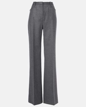 Tom Ford High-Rise Wool Twill Bootcut Trousers - Grey