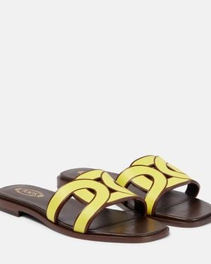 Tod's Leather Slides - Yellow