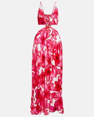 Alexandra Miro Colette Floral Cutout Maxi Dress - Red