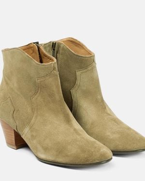 Isabel Marant Dicker Suede Bootie - Green