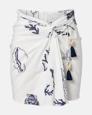 Poupette Falda Envolvente Tilda De Algodon Estampada - Blanco