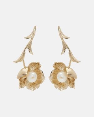 Erdem Embellished Drop Earrings - Metallic