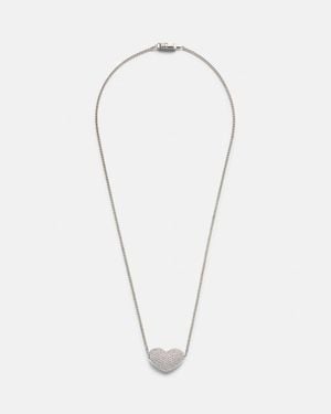 Eera Eera Heart 18kt White Gold Necklace With Diamonds