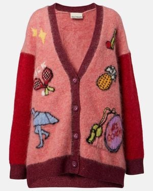 ALÉMAIS Bestickter Cardigan Court Aus Einem Wollgemisch - Rot