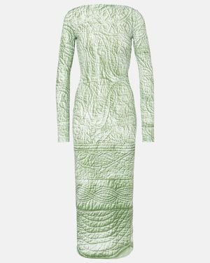 MM6 by Maison Margiela Printed Jersey Midi Dress - Green