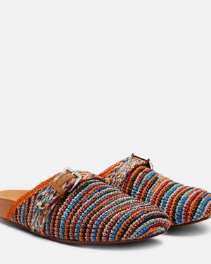Robert Clergerie Slippers Quinta Aus Raffiabast - Mehrfarbig