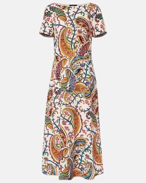 Etro Printed Midi Dress - White