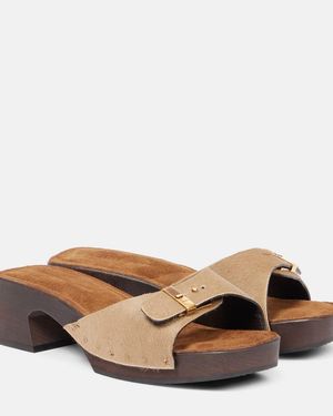KHAITE Britt 25 Calf Hair Clogs - Brown