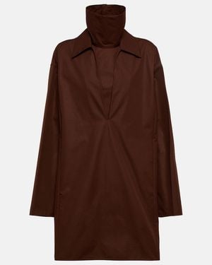 Jil Sander Layered Cotton Minidress - Brown