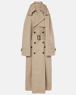 Balenciaga Suspended Trench Cotton Twill Midi Dress - Natural