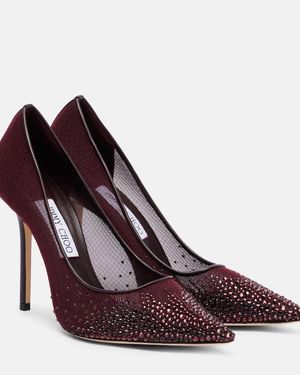 Jimmy Choo Pumps Love 100 Mit Kristallen - Lila
