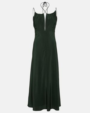 TOTEME Silk Crepe De Chine Midi Dress - Green
