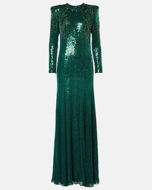 Jenny Packham Paloma Embellished Sequined Gown - Green