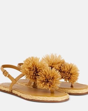 Ulla Johnson Applique Leather Espadrille Sandals - Metallic