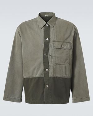 A.PRESSE Panelled Cotton Jacket - Green